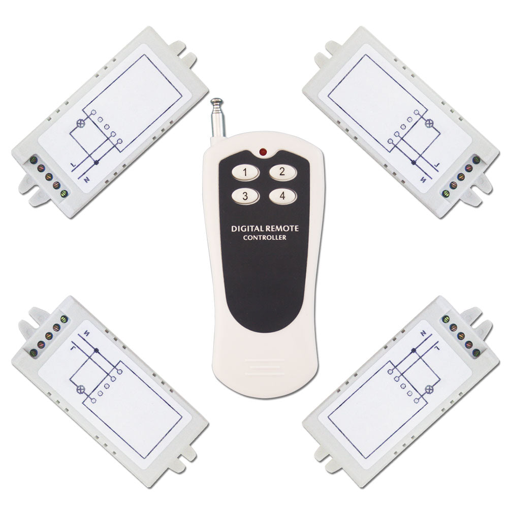 220v Wireless Digital Remote Control Switch 3 Way - Ac 220v 4 Way 5 On/off  - Aliexpress
