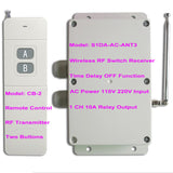 1 Way AC 10A Wireless Remote Control Switch Kit Adjustable Time Delay OFF (Model: 0020483)