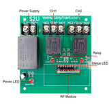 2 Way 120V 220V Wireless RF Remote Control Switch Kit 10A Relay Output (Model: 0020333)