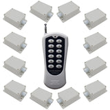 Twelve 1 CH AC Output 10A Wireless Switches with RF Remote Control (Model: 0020459)