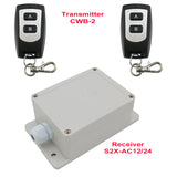 2 Way 12V 24V AC Input Output Waterproof Wireless Remote Control Receiver Kit
