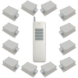 Twelve 1 CH AC Output 10A Wireless Switches with RF Remote Control (Model: 0020459)