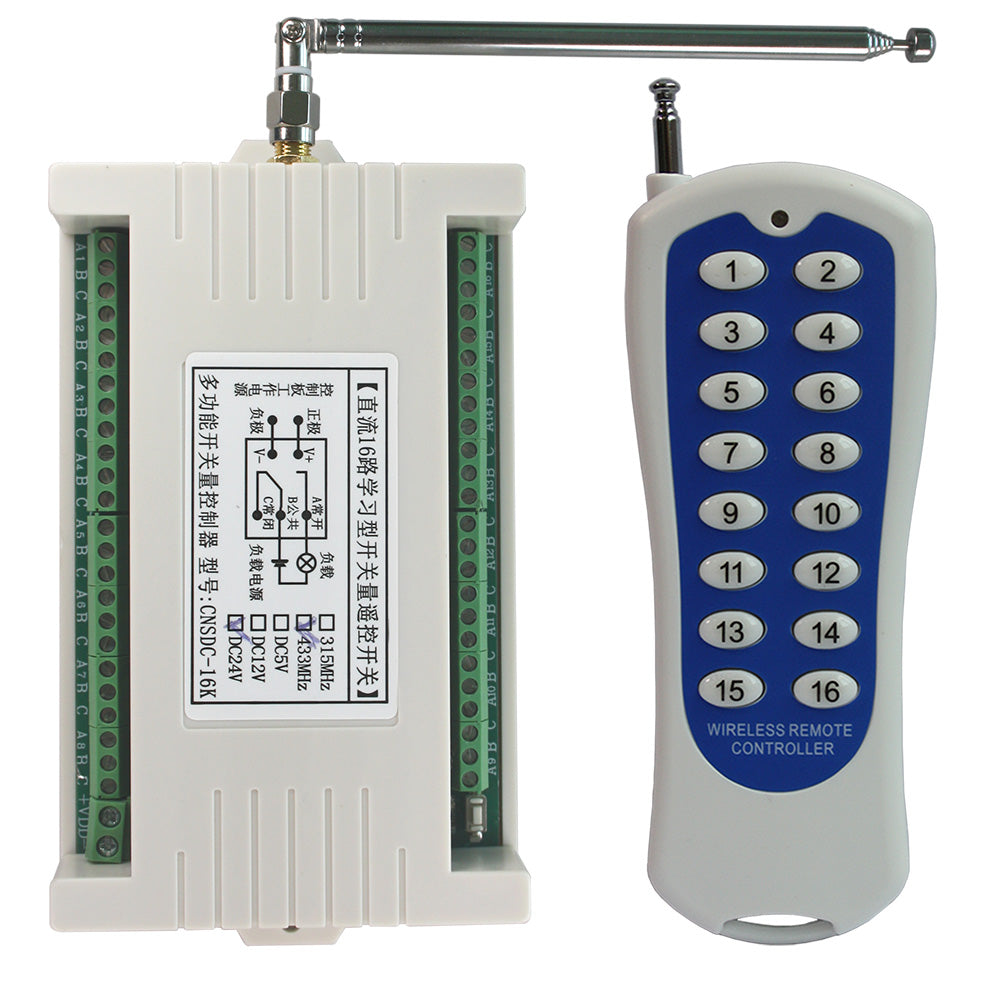 16 Way Relay Output DC Power Wireless Remote Control Receiver Kit