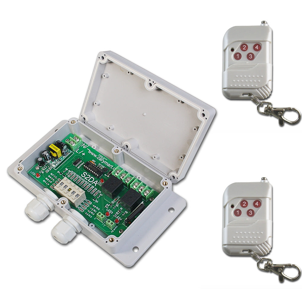 2 Way Wireless Remote Control Switch Kit with Time Delay OFF Function ...