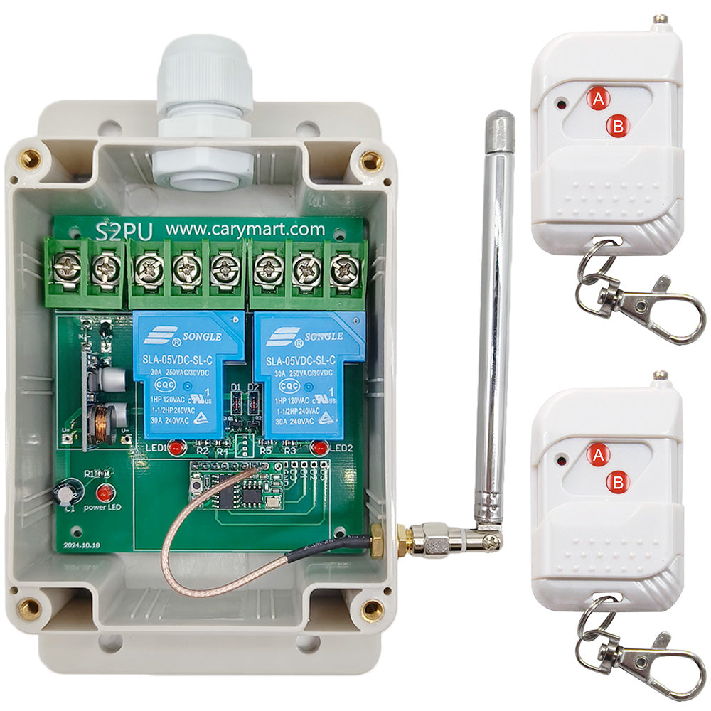DC Wireless RF Remote Control Switch Kits 2 Way Dry Relay Output ...