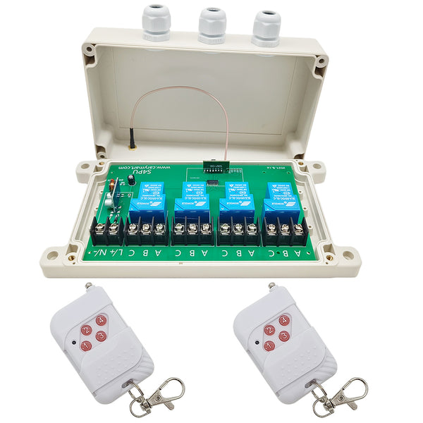 DC 10~80V 4 Way 30A Wireless Remote Control Relay Switch Kit (Model: 0020444)