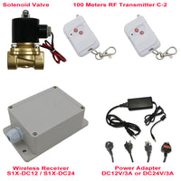 12V 24V Wireless Remote Control Solenoid Valve Switch Kit with Power Adapter (Model: 0020568)