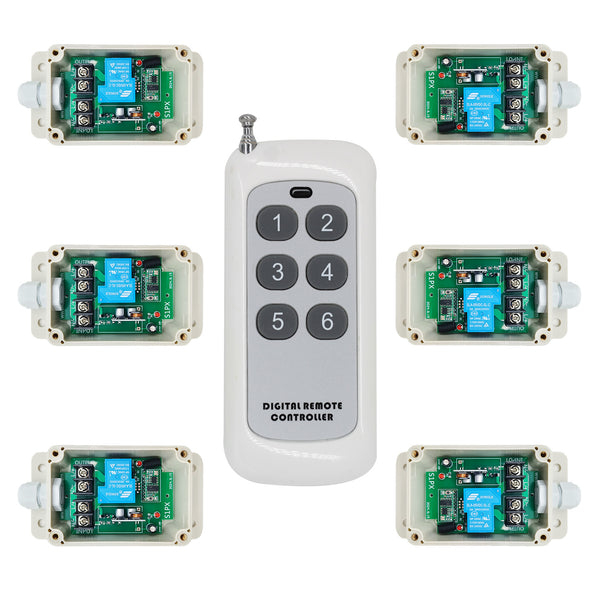 Remote Control 6 Pin Wireless RF Remote Control Switch Kits 6 Channels DC Power Output ...