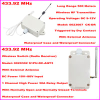 DC 30A Wireless Remote Control Receiver Kit Activated by Dry Contact (Model: 0023010)