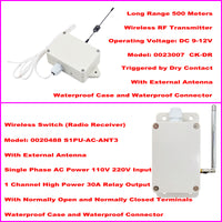 AC 30A Wireless Remote Control Switch Kit Activated by Dry Contact (Model: 0023011)