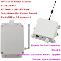 AC Wireless RF Remote Control Receiver Kit by 110V~230V ON OFF Triggered (Model: 0023015)