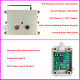 DC Input Output Wireless Switch Receiver and 7~16V Trigger RF Transmitter 3mi