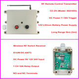 9V 12V 24V Wireless Relay Switch Receiver and 7~16V Trigger RF Transmitter 3mi