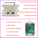 110V 220V Wireless Relay Switch Receiver and 7~16V Trigger RF Transmitter 3mi