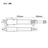 DC 6V 12V 24V Micro Electric Linear Actuator 42 lbs Stroke 100 mm (Model: 0041646)