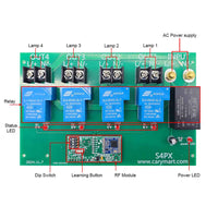 30A Wireless RF Switch Receiver 4 Way AC Power Output Lora 5Km (Model: 0020672)