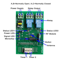 2 CH AC 30A Time Delay Wireless Switch With RF Remote Control (Model: 0020663)
