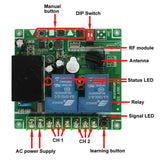 220V 380V 2-CH 30A Relay Output Wireless Receiver and RF Transmitter (Model: 0020072)