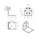 DC 6V 12V 24V Motor Mounting Bracket 37 mm (Model: 0043003)