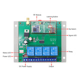 Long Range 3mi DC Wireless RF Switch Receiver 4 CH 7A Relay Output (Model: 0020012)