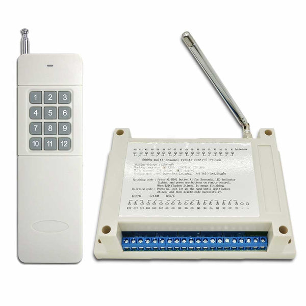 Long Range 5 Km DC 9V 12V 24V 12 Channels Wireless Remote Control Switch Kit (Model: 0020033)