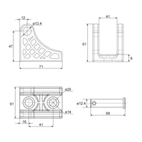 Fixed Mounting Bracket H For Electric Linear Actuator C & F Series