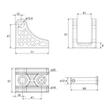 Fixed Mounting Bracket H For Electric Linear Actuator C & F Series