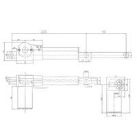 DC 12V 24V electric linear actuator 6000N 1300lbs stroke 2 inch (Model: 0041511)