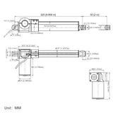 2 in Adjustable Stroke DC 12V 24V Thrust 1300 Ib Linear Actuator B4 (Model: 0041511-4)