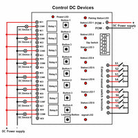 3 mi Wireless RF Switch DC Bidirectional Sync Module 8 Way Relay Output (Model: 0023104)