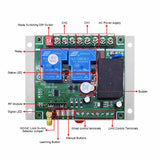 AC 110V 220V 380V Wireless Remote Control Receiver Kit 2 CH 30A Relay Output (Model: 0020072)