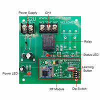 DC Wireless Switch RF Receiver 1 Way 10A Relay Output (Model: 0020684)