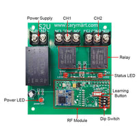 2 Way 120V 220V Wireless Receiver and Long Range 5 km Remote Control (Model: 0020691)