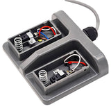 Dual pedal momentary foot switch for control CW, CCW rotation of the DC motor, or the extension and retraction of the electric linear actuator.