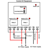 120V 220V Waterproof Wireless Switch 2 Way 10A Relay Output (Model: 0020467)