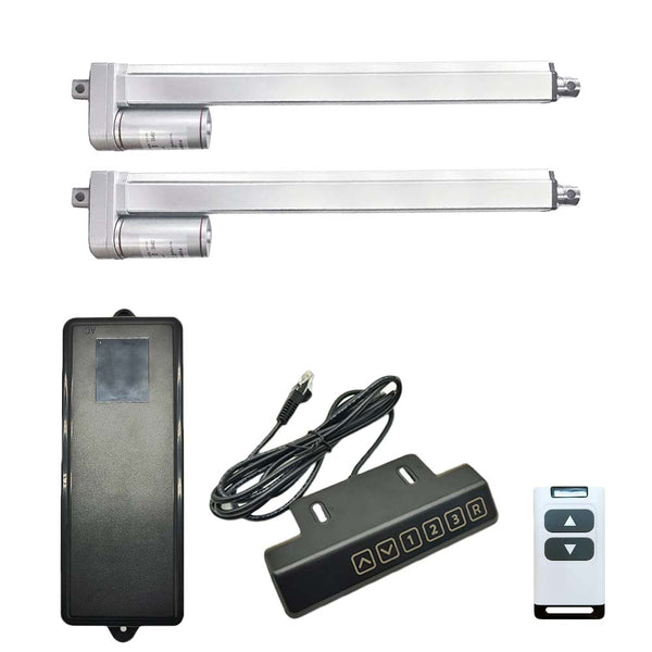 Two DC 12V Electric Linear Actuators Synchronous Control Kit 2000N 200Kg 450 lbs