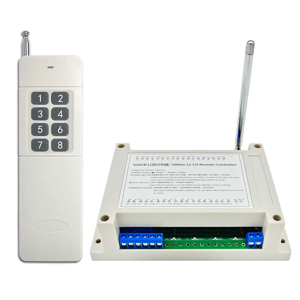 DC Wireless Remote Control Switch Kit 8-CH 10A Relay Output LORA 5 Km ...