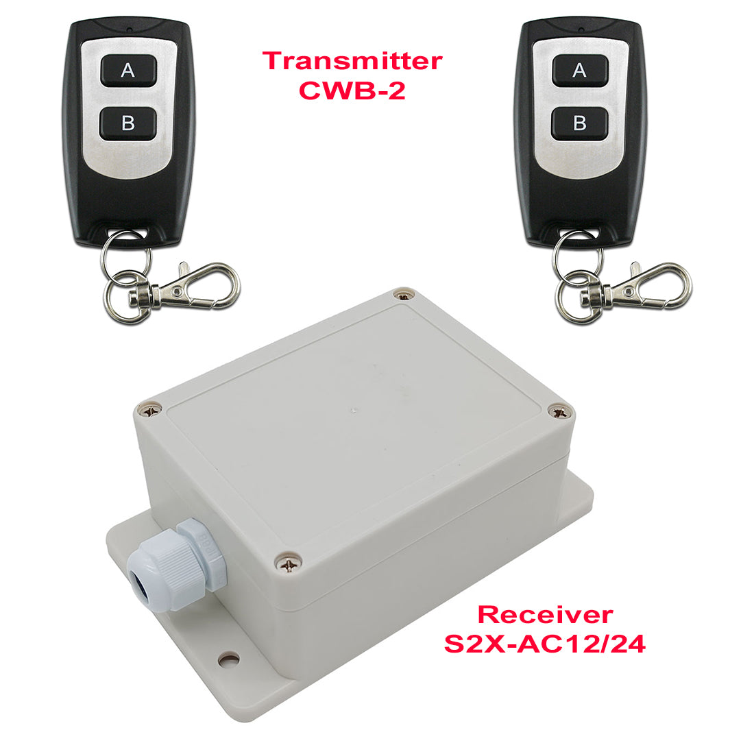 Soldered Remote Control Switch 2-CH 12V 24V AC Input Output Wireless Remote Control Switch Kit ...