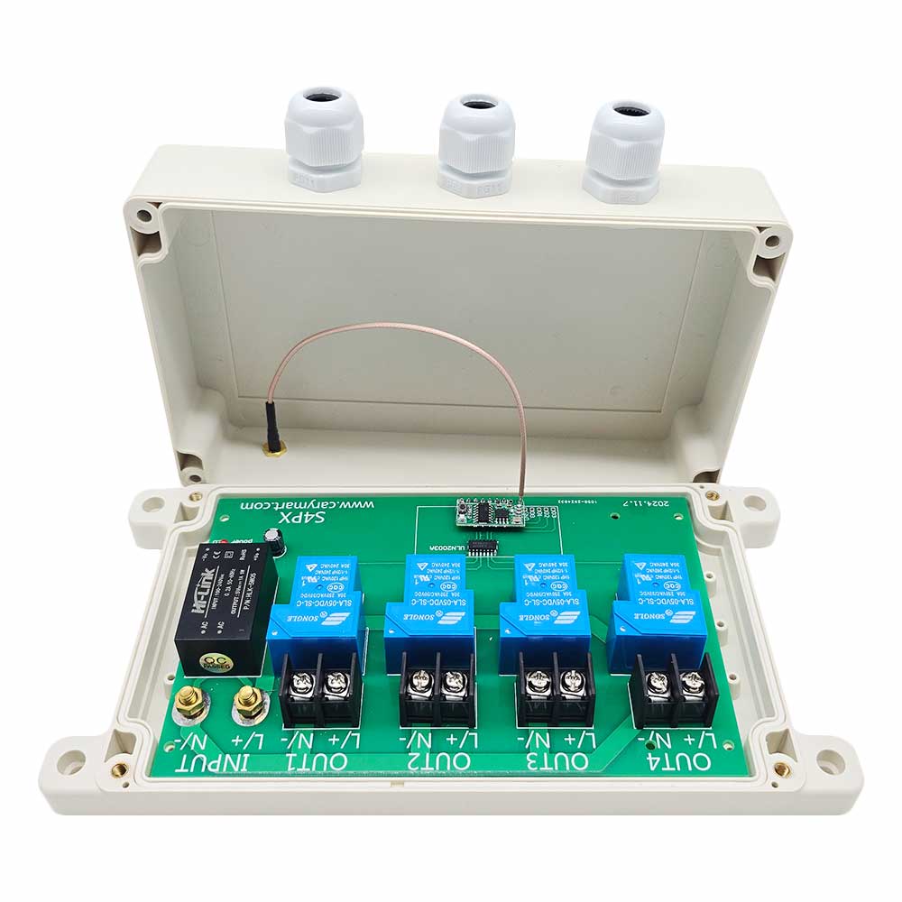 110V 220V 30A Wireless Remote Control Switch Kit 4 Way AC Power Output ...