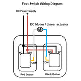 Dual Pedal Momentary Foot Switch for DC Motor Electric Linear Actuator (Model: 0044107-2)