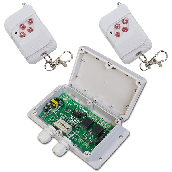2 Channels Wireless RF Remote Control Time Delay OFF Relay Switch Kit ...