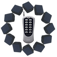 Twelve DC 10A Wireless Receivers and One 12-Button RF Transmitter (Model: 0020630)