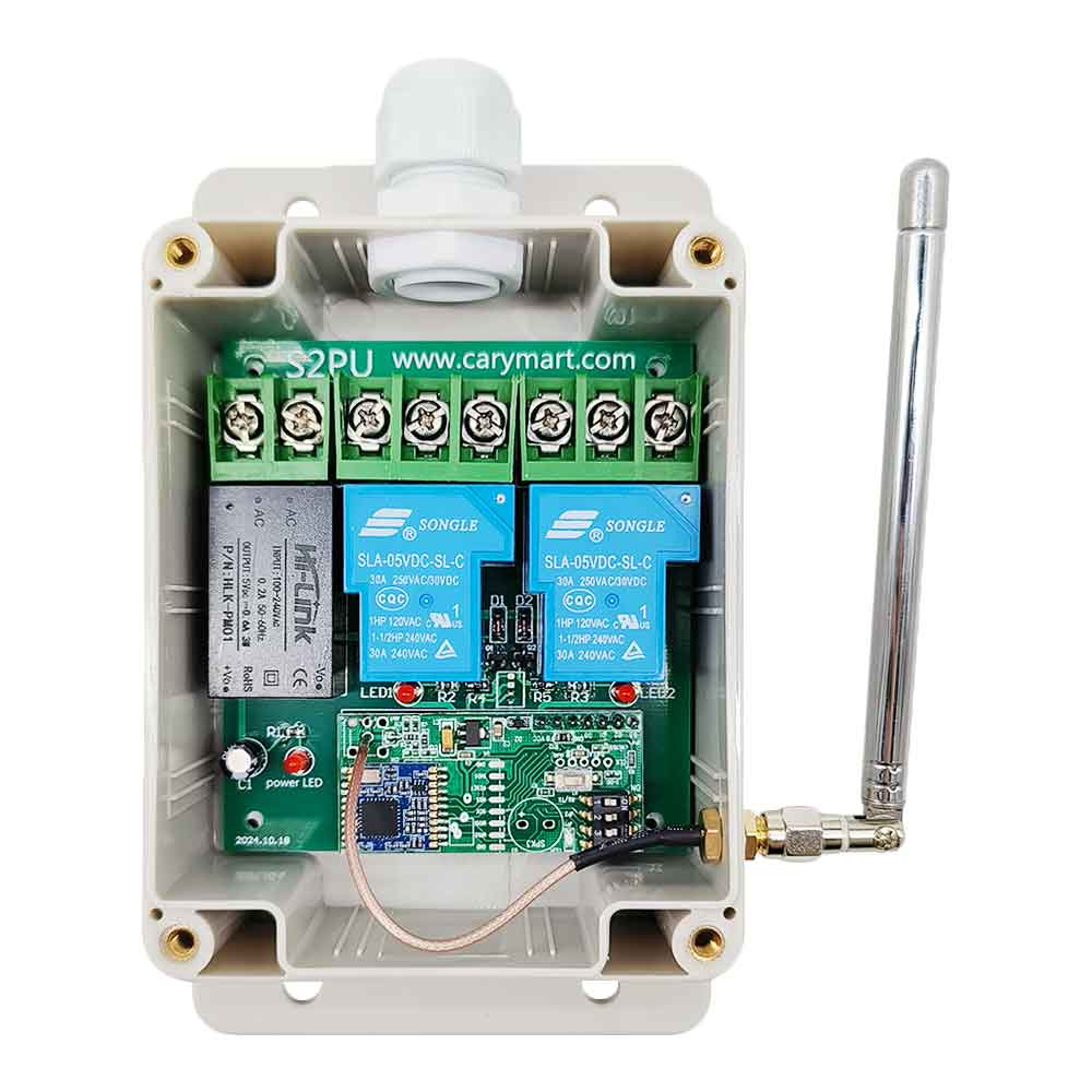 AC Wireless RF Switch 2 Way 30A Relay Output Receiver LORA 5 Km ...
