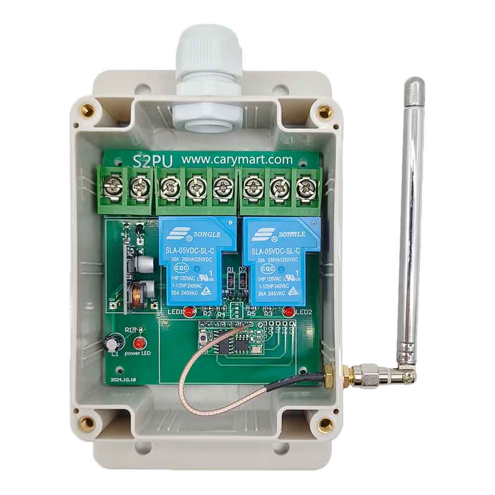 DC 8V~80V Wireless RF Switch Radio Receiver 2-CH 30A Relay Output ...