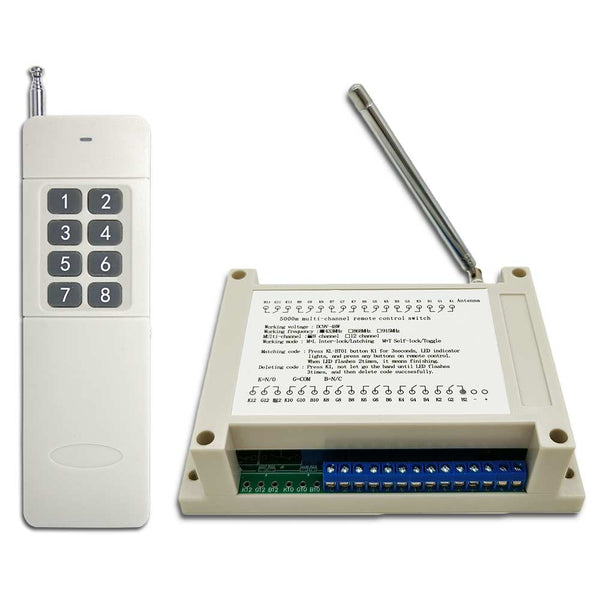 Long Range 5 Km 8 Channels DC 9V 12V 24V Wireless Remote Control Switch Kit (Model: 0020055)