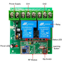 2 Way DC 30A Wireless Remote Control Relay Switch Kit LORA 5 Km (Model: 0020105)
