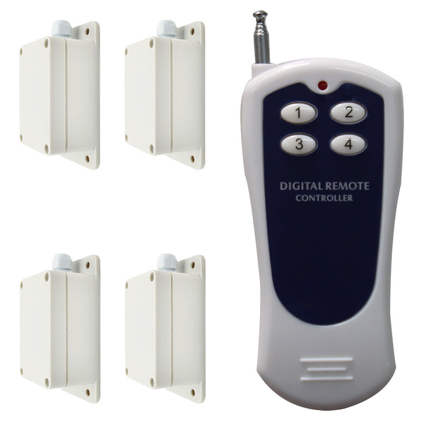 Remote Control Rf Transmiter One 4-Button RF Transmitter Controls Four AC 30A Wireless Receivers ...