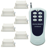 Wireless RF Remote Switch Kit- 1 Transmitter Control 6 AC 30A Output Receivers (Model: 0020739)