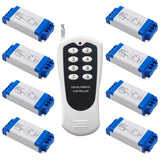 Eight 1-CH 85~250V Wireless Receivers and One 8-Button RF Transmitter (Model: 0020624)