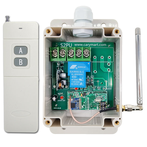 5 Km DC Wireless Remote Control Switch Kit 1 Way 30A Relay Output (Model: 0020092)